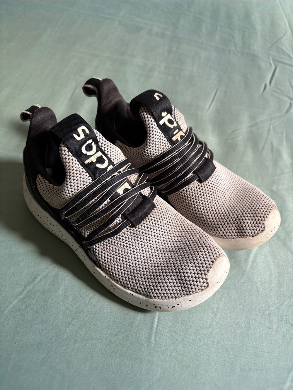 adidas Kids Gray and Black Slip-On Knit Sneakers
